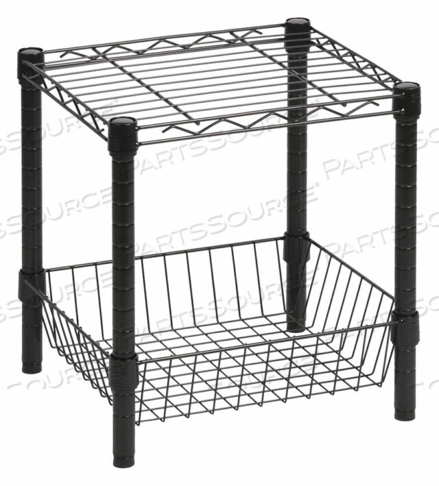 URBAN TABLE W/BASKET BLACK 14X15X16