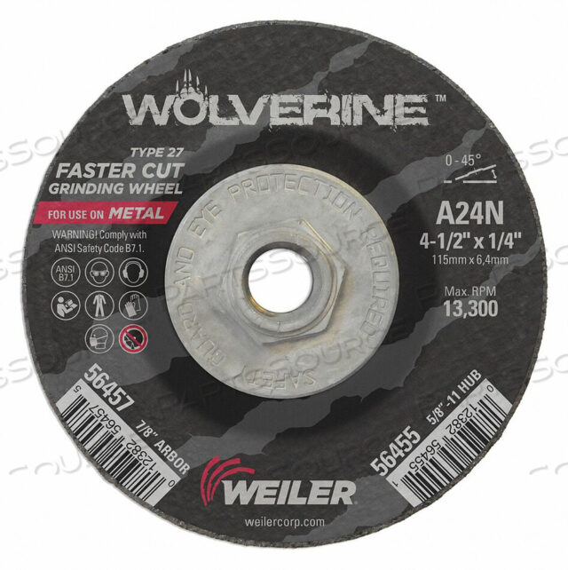 OEM#: 56455GW-4-1/2 X 1/4 X 5/8-11 A24N(T27) от Wolverine