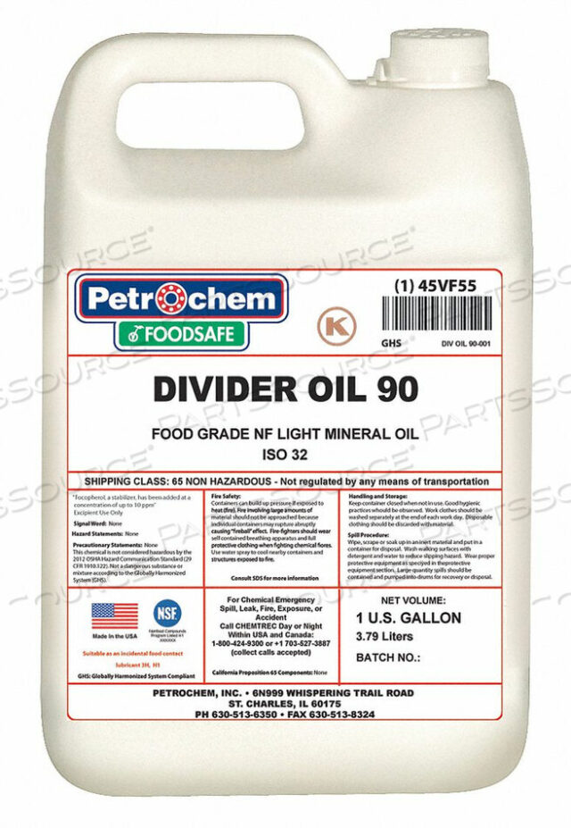 OEM#: DIVIDER OIL 90-001ПИЩЕВОЕ МАСЛО DIVIDER OIL 90 1 ГАЛЛОН от Petrochem
