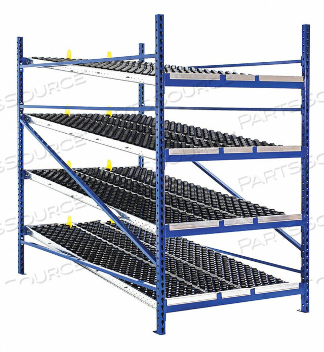 OEM#: RR99K2W8X8-SGRAVITY RACK KNUCKLED SPAN-TRACK WHEEL BED STARTER 96W X 96D X 84H W/4 LEVELS от UNEX Manufacturing