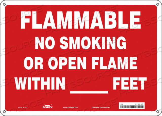 OEM#: 473N97NO SMOKING SIGN 14 WX10 H 0.055 THICK by Condor