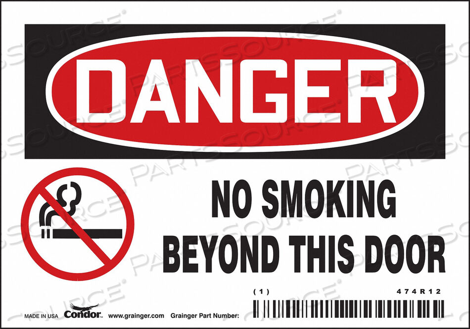 OEM#: 474R12SAFETY SIGN 5 W 3-1/2 H 0.004 THICK by Condor