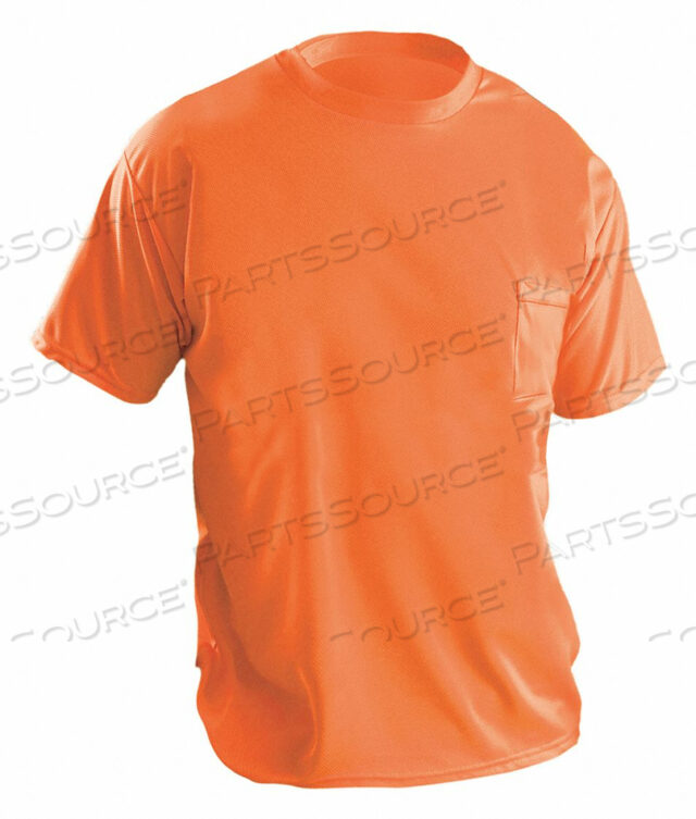 OEM#: LUX-XSSPB-OLSHORT SLEEVE ВЛАГООТВОДЯЩАЯ ФУТБОЛКА BIRDSEYE С КАРМАНОМ HI-VIS ORANGE L от Occunomix