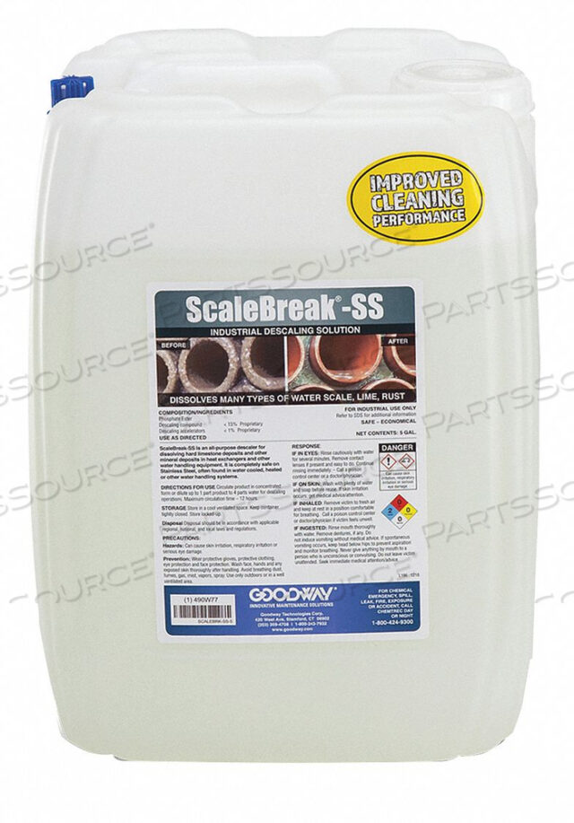 OEM#: SCALEBRK-SS-5 СРЕДСТВО ДЛЯ УДАЛЕНИЯ НАКИПИ, ПРОЗРАЧНЫЙ КУВШИН ОБЪЕМОМ 5 ГАЛЛОНОВ от goodway