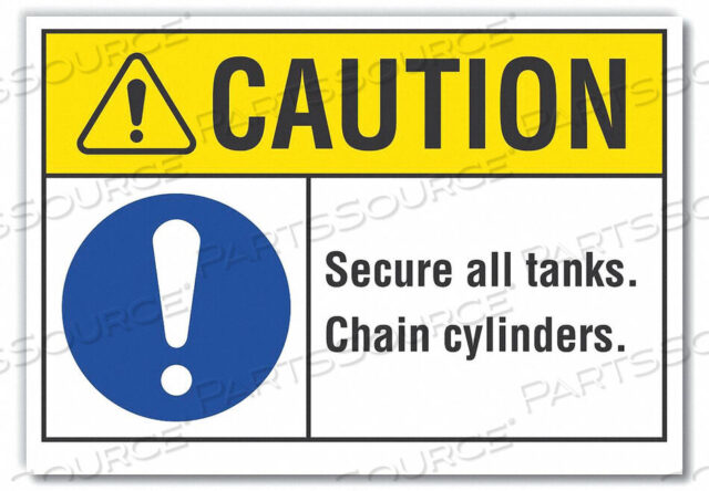 OEM#: LCU3-0047-RD_7X5ЗНАК «ОСТОРОЖНО!», САМОКЛЕЯЩИЙСЯ ВИНИЛОВЫЙ, 5 ДЮЙМОВ H, Lyle Signs Inc.