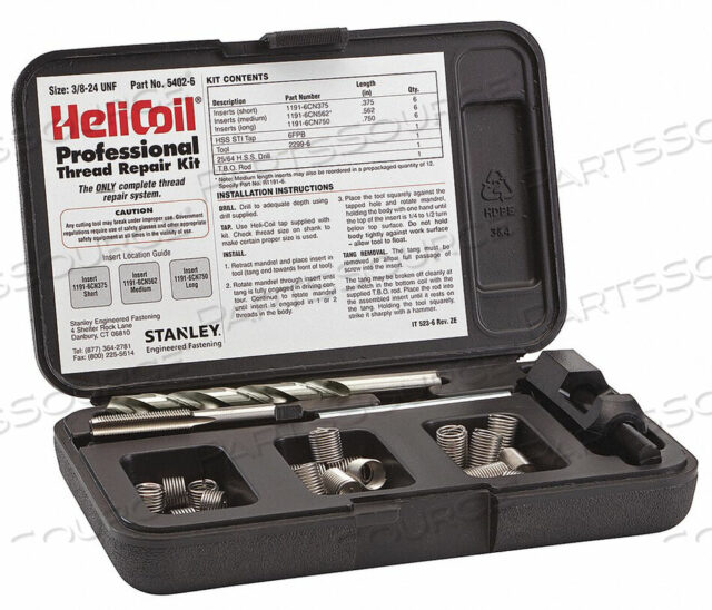 OEM#: 5402-6КОМПЛЕКТ ДЛЯ РЕМОНТА РЕЗЬБЫ 304 SS 3/8-24 18 ШТ. от Heli-Coil