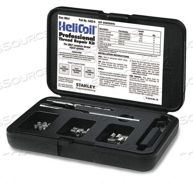 OEM#: 5403-6КОМПЛЕКТ ДЛЯ РЕМОНТА РЕЗЬБЫ 304 SS M6X1 18 ШТ. от Heli-Coil