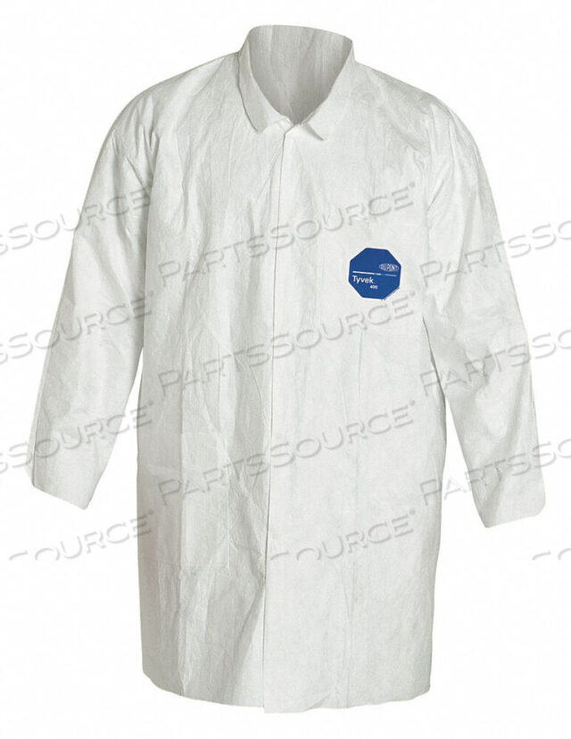OEM#: TY212SWH2X003000ЛАБОРАТОРНЫЙ ХАЛАТ TYVEK 400 С ДВУМЯ КАРМАНАМИ, 2X-LARGE, БЕЛЫЙ от DuPont