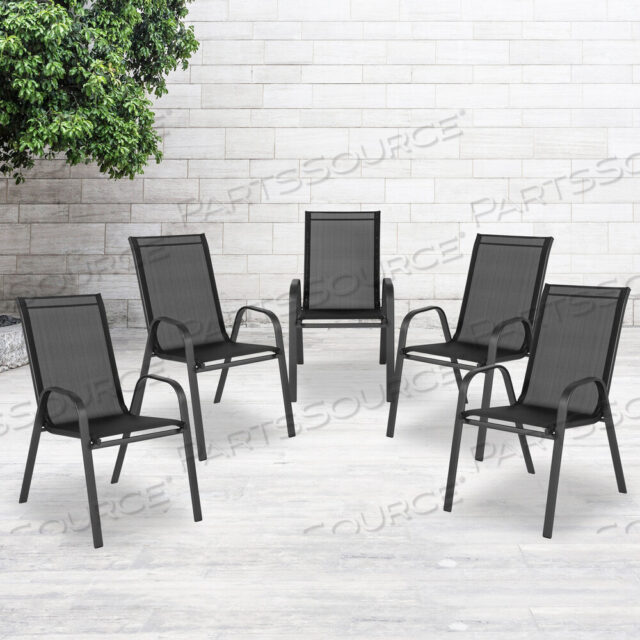OEM#: 5-JJ-303C-GG5 УПАКОВКА BRAZOS SERIES ЧЕРНЫЙ УЛИЧНЫЙ СТЕКЛЯННЫЙ КРЕСЛО С МАТЕРИАЛОМ FLEX COMFORT И МЕТАЛЛИЧЕСКИМ КАРКАСОМ от Flash Furniture