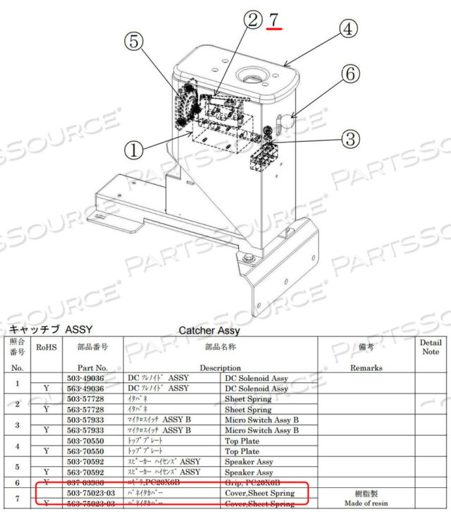 OEM#: 563-75023-03КРЫШКА ПРУЖИННОЙ ПЛАСТИНЫ от Shimadzu Medical Systems