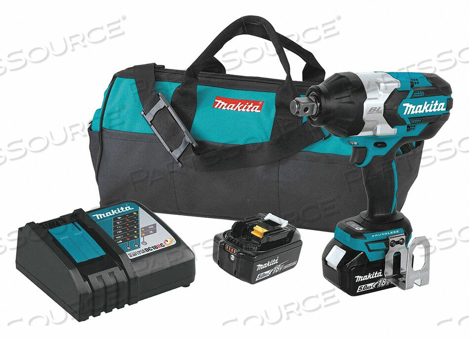 OEM#: XWT07TКомплект аккумуляторных ударных гайковертов с высоким крутящим моментом 3/4 дюйма, 5,0 А·ч, 18 В LXT LI-ION, фрикционное кольцо от Makita