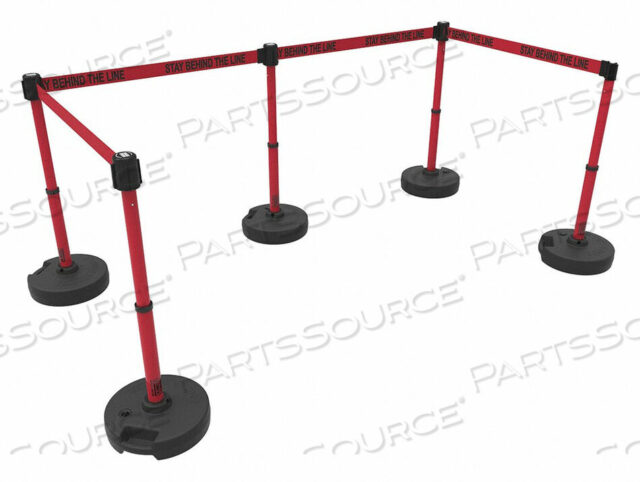 OEM#: PL4595PLUS BARRIER SET X5 STAY BEHIND LINE RED от Banner Stakes