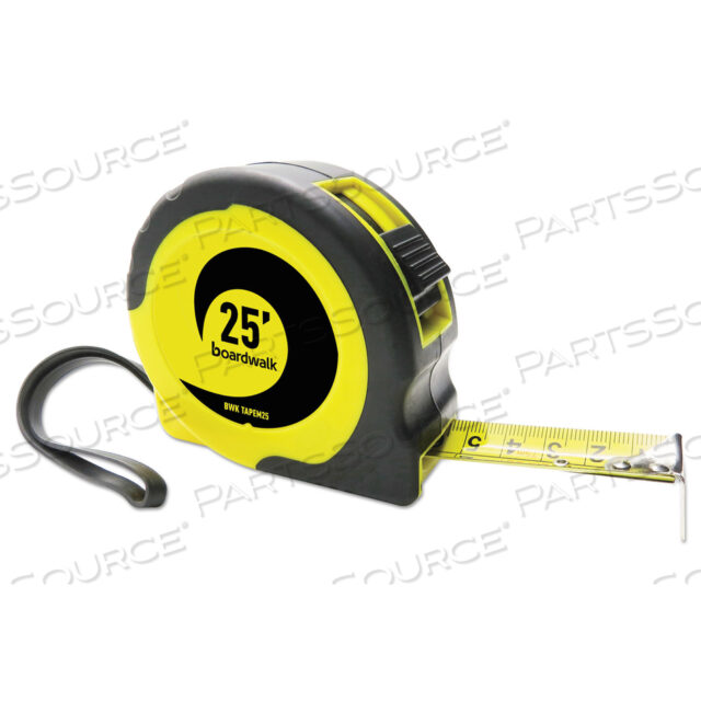 OEM#: BWKTAPEM25ИЗМЕРИТЕЛЬНАЯ РУЛЕТКА EASY GRIP, 25 ФУТОВ, ПЛАСТИКОВЫЙ КОРПУС, ЧЕРНО-ЖЕЛТЫЙ, ДЕЛЕНИЕ 1/16 от Boardwalk
