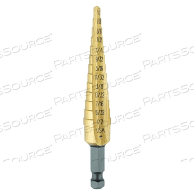 OEM#: 15101ZRUNIBIT TITANIUM FRACTIONAL АВТОМАТИЧЕСКИЙ ЗАПУСК, 1/8 ДЮЙМА ДО 1/2 ДЮЙМА, 13 ШАГОВ от IRWIN Tools