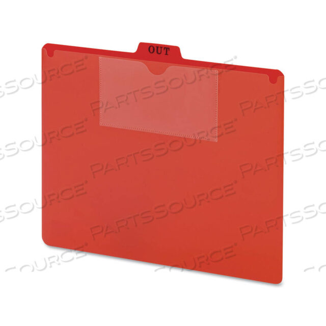 OEM#: 51920POLY OUT GUIDE, ДВУХКАРМАННЫЙ СТИЛЬ, 1/5-CUT TOP TAB, OUT, 8.5 X 11, КРАСНЫЙ, 50/КОРОБКА от Smead