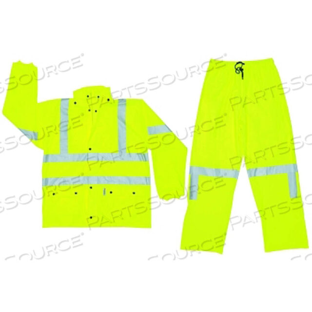 OEM#: 5182ДОЖДЕВОЙ КОСТЮМ LLUMINATOR КЛАССА III, 0,4 ММ ПОЛИУРЕТАН, ФЛУОРЕСЦЕНТНЫЙ ИЗВЕСТКОВЫЙ, БОЛЬШОЙ от MCR Safety