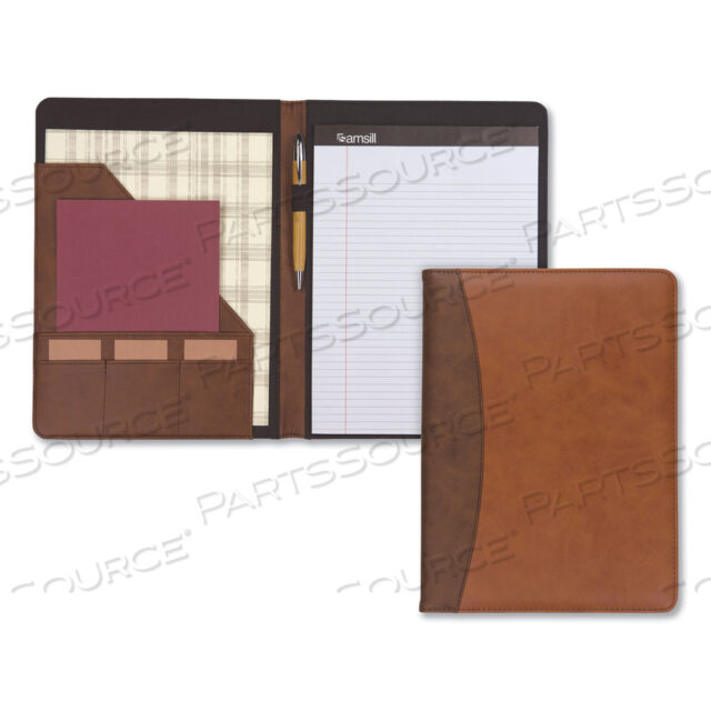 OEM#: 71656ДВУХЦВЕТНЫЙ PADFOLIO С АКЦЕНТОМ НА КОРЕШКЕ, 10,6 Ш X 14,25 В, ПОЛИУРЕТАН, КОРИЧНЕВЫЙ/ЖЕЛТО-КОРИЧНЕВЫЙ от Samsill