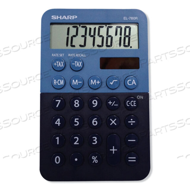 OEM#: EL760RBBLEL-760RBBL РУЧНОЙ КАЛЬКУЛЯТОР, 8-ЗНАЧНЫЙ ЖК-ДИСПЛЕЙ от Sharp Electronics Corporation