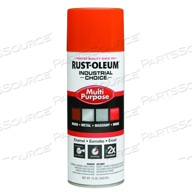 OEM#: 1653830VINDUSTRIAL CHOICE 1600 SYSTEM ENAMEL AEROSOL, 12 УНЦИЙ, OSHA SAFETY ORANGE, HI-GLOSS от Rust-Oleum