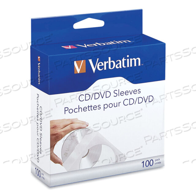 КОНВЕРТЫ ДЛЯ CD/DVD, ВМЕСТИМОСТЬЮ 1 ДИСК, ПРОЗРАЧНЫЕ/БЕЛЫЕ, 100 ШТ./КОРОБКА