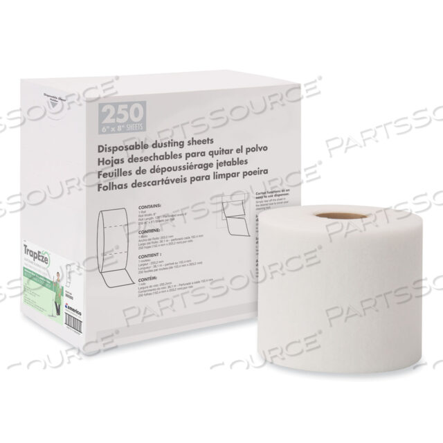 OEM#: 582508ОДНОРАЗОВЫЕ ПРОСТЫНИ ДЛЯ УДАЛЕНИЯ ПЫЛИ TRAPEZE, 8 X 125 ФУТОВ, БЕЛЫЕ, 250 ЛИСТОВ/РУЛОН, от Boardwalk