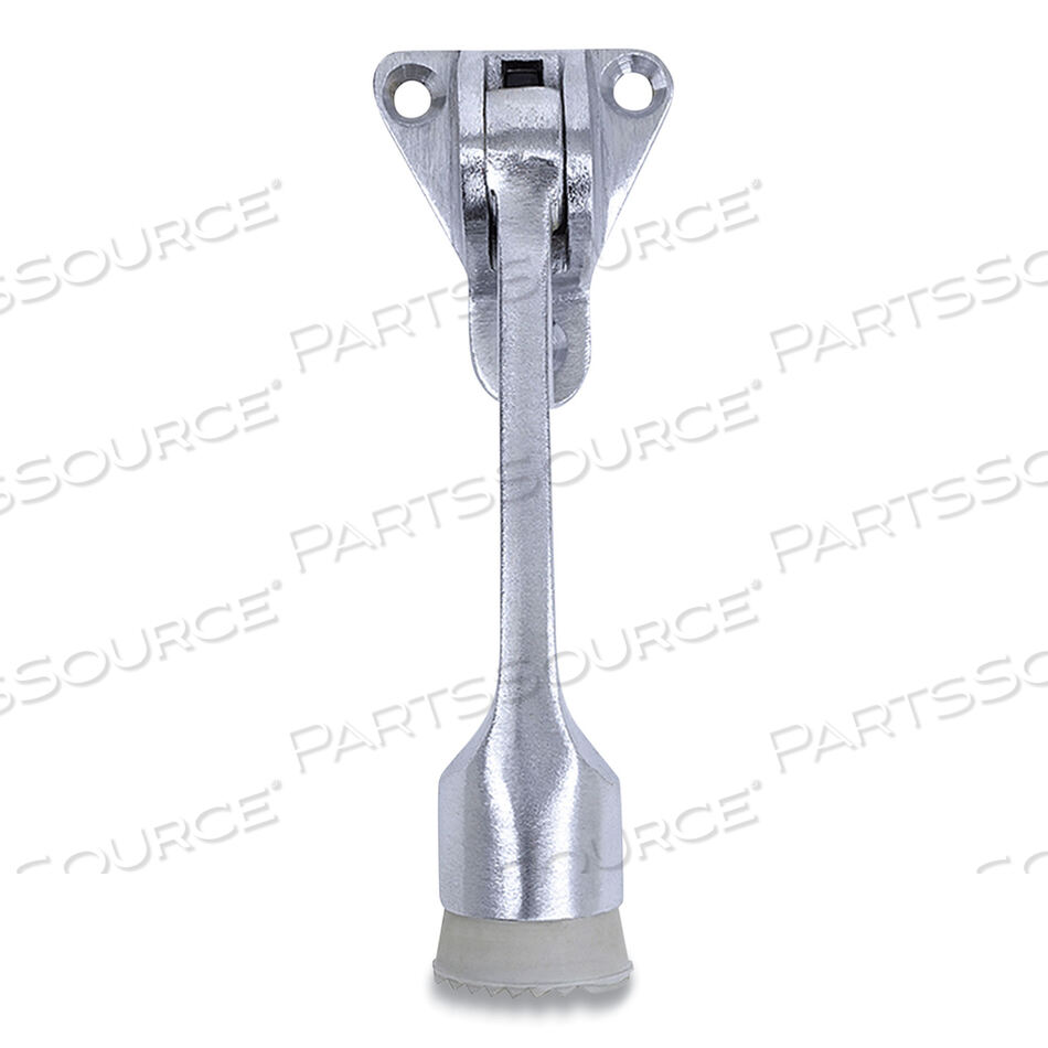 OEM#: DT100008Петличный ограничитель открывания двери с треугольной трехточечной монтажной пластиной, 1 широкое крепление двери, ограничитель длиной 4,18 дюйма, матовый хром от Tell