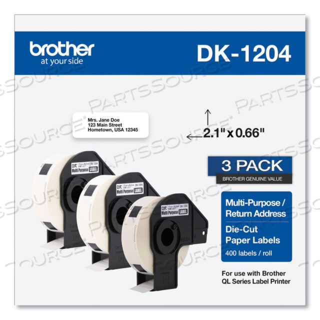 OEM#: DK12043PKМНОГОФУНКЦИОНАЛЬНЫЕ ЭТИКЕТКИ, 0,66 X 3,4, БЕЛЫЕ, 400 ЭТИКЕТОК/РУЛОН, 3 РУЛОНА/УПАКОВКА от Brother