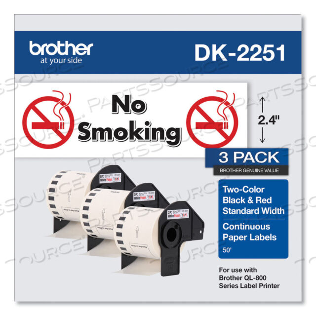 OEM#: DK22513PKНЕПРЕРЫВНАЯ БУМАЖНАЯ ЛЕНТА ДЛЯ ЭТИКЕТОК, 2,44 X 50 ФУТОВ, БЕЛАЯ, 3 РУЛОНА/УПАКОВКА от Brother