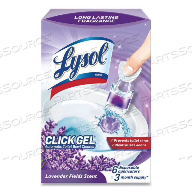 OEM#: 19200-89060CLICK GEL АВТОМАТИЧЕСКИЙ ОЧИСТИТЕЛЬ ДЛЯ УНИТАЗА, ЛАВАНДОВЫЕ ПОЛЯ, 6 ШТУК В КОРОБКЕ, 4 КОРОБКИ В КОРОБКЕ от Lysol