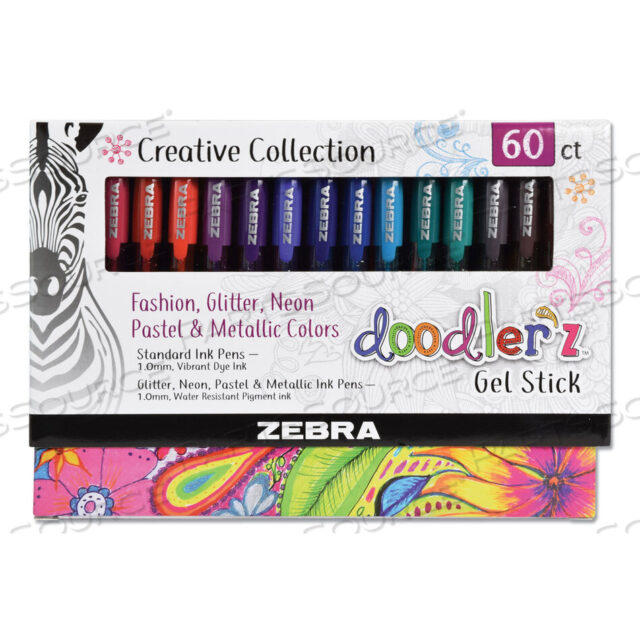 OEM#: 41960ГЕЛЕВАЯ РУЧКА DOODLERZ, СТЕРЖЕНЬ, ЖИРНАЯ 1 ММ, РАЗНЫЕ ЦВЕТА ЧЕРНИЛ И КОРПУСА, 60 ШТ. В УПАКОВКЕ от Zebra Pen Corporation