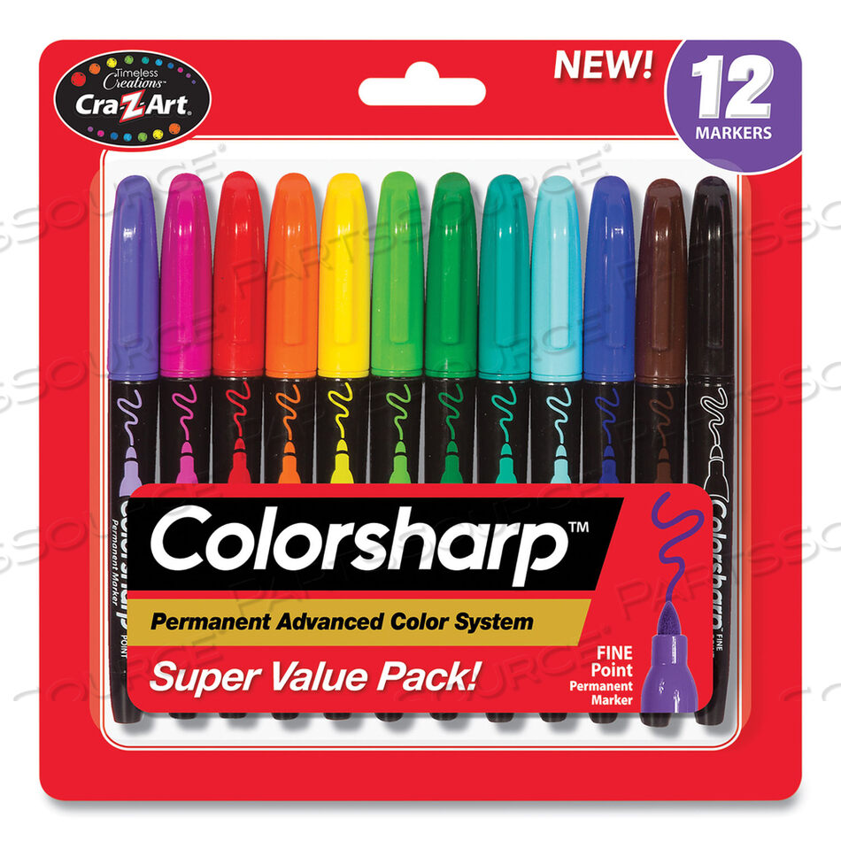 OEM#: 4461024COLORSHARP ПЕРМАНЕНТНЫЕ МАРКЕРЫ, ТОНКИЙ ПУЛЕВОЙ НАКОНЕЧНИК, РАЗНЫЕ ЦВЕТА, 12/НАБОР от Cra-Z-Art