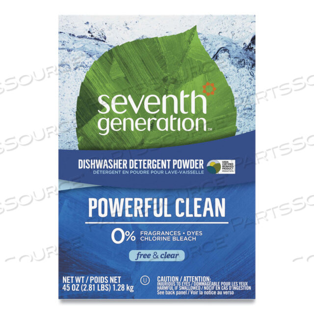 OEM#: SEV 22150AUTOMATIC DISHWASHER POWDER, FREE AND CLEAR, 45OZ BOX, 12/CARTON by Seventh Generation
