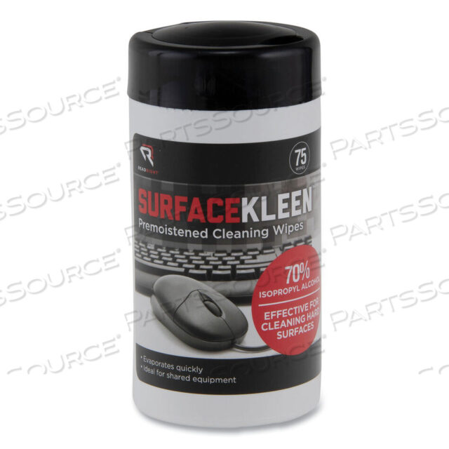 OEM#: RR15111SURFACEKLEEN ПРЕДВАРИТЕЛЬНО УВЛАЖНЕННЫЕ СПИРТОВЫЕ ЧИСТЯЩИЕ САЛФЕТКИ, 6,38 X 5,4, ТАБЛИЧКА, 75 ШТ./УПАКОВКА от Read Right