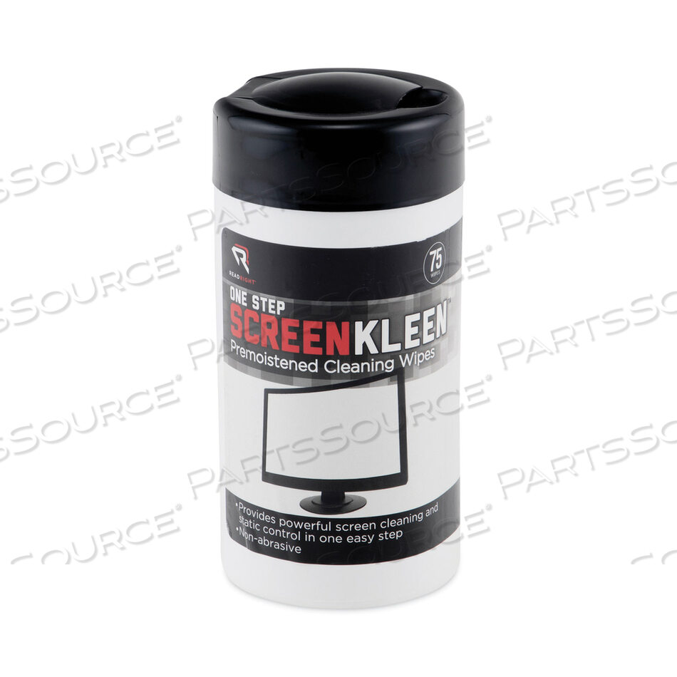OEM#: RR1409ONESTEP CRT SCREEN CLEANER WET WIPES, ТКАНЬ, 5,25 X 5,75, 75/ТУБА от Read Right