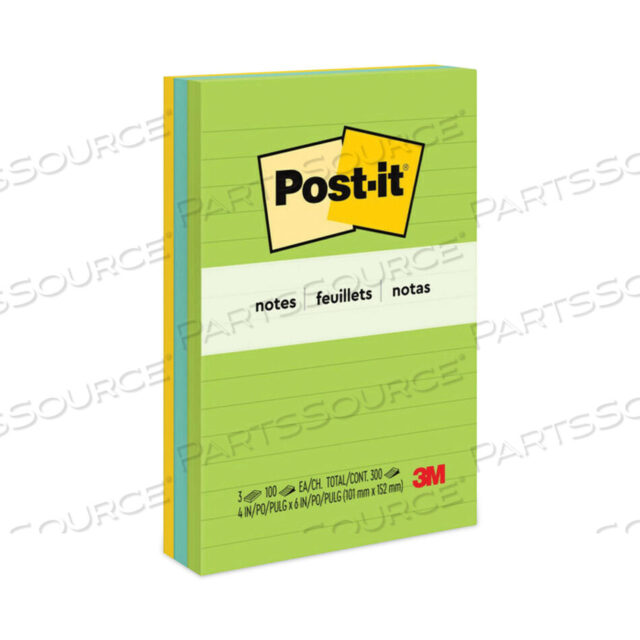 OEM#: 660-3AUORIGINAL PADS IN FLORAL FANTASY COLLECTION COLORS, NOTE RULED, 4 X 6, 100 SHEETS/PAD, 3 PADS/PACK by 3M Consumer