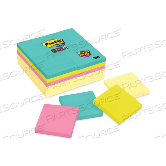 OEM#: 654-24SSCYMSELF-STICK NOTES OFFICE PACK, 3 X 3, SUPERNOVA NEONS COLLECTION COLORS, 90 SHEETS/PAD, 24 PADS/PACK by 3M Consumer