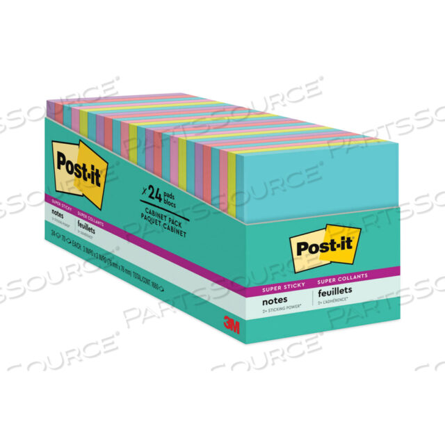 OEM#: 654-24SSMIA-CPPADS IN SUPERNOVA NEON COLLECTION COLORS, CABINET PACK, 3 X 3, 70 SHEETS/PAD, 24 PADS/PACK by 3M Consumer