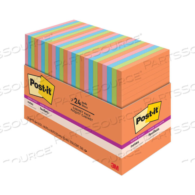OEM#: 7100260205PADS IN ENERGY BOOST COLLECTION COLORS, NOTE RULED, 4 X 6, 45 SHEETS/PAD, 24 PADS/PACK by 3M Consumer