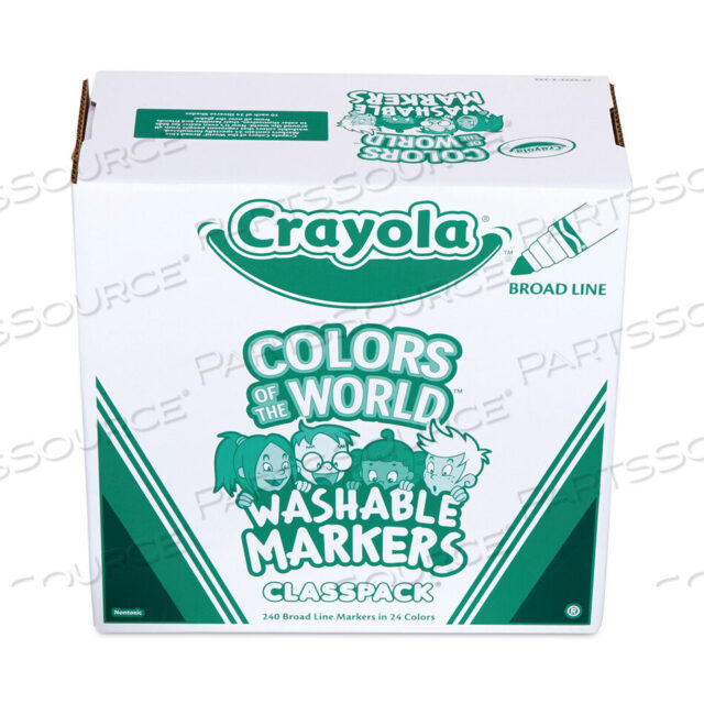 OEM#: 588228COLORS OF THE WORLD СТИРАЕМЫЕ МАРКЕРЫ КЛАССА УПАКОВКА, ШИРОКИЙ ПУЛЕОБРАЗНЫЙ НАКОНЕЧНИК, РАЗНЫЕ ЦВЕТА, 240/УПАКОВКА от Crayola