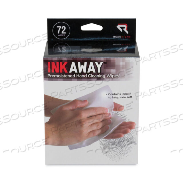 OEM#: RR1302INK AWAY HAND CLEANING PADS, ТКАНЬ, 5 X 7, БЕЛЫЕ, 72/УПАК от Read Right
