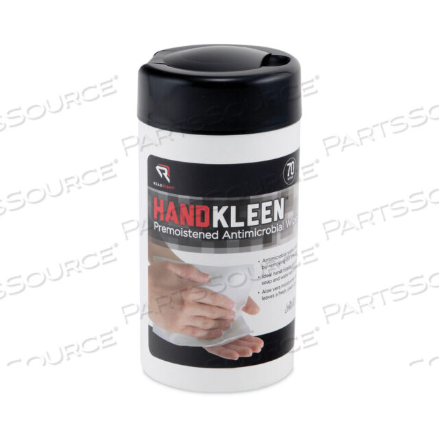 OEM#: RR1460HANDKLEEN ПРЕДВАРИТЕЛЬНО УВЛАЖНЕННЫЕ АНТИБАКТЕРИАЛЬНЫЕ САЛФЕТКИ, ТКАНЬ, 5,5 X 6,5, 70/ТУБА от Read Right