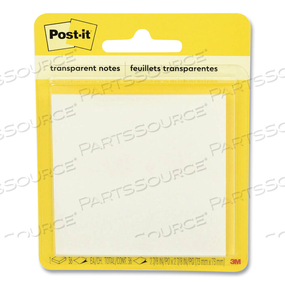 OEM#: 600-TRSPTTRANSPARENT NOTES, 2.88 X 2.88, 36 SHEETS/PAD by 3M Consumer