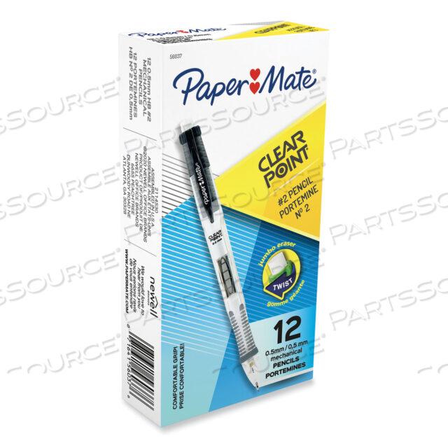 OEM#: 56037Механический карандаш Clear Point, 0,5 мм, HB (#2.5), черный грифель, черный корпус от Paper Mate