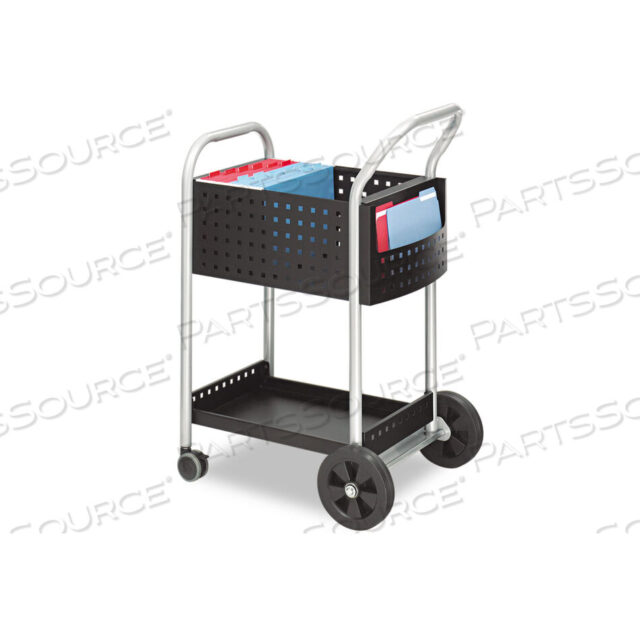 OEM#: 5238BLSCOOT ТЕЛЕЖКА ДВУХЦЕЛЬНАЯ ДЛЯ ПОЧТЫ И КАРТОЧЕК, МЕТАЛЛИЧЕСКАЯ, 1 ПОЛКА, 2 ЯЩИКА, 22 X 27 X 40,5, ЧЕРНАЯ/СЕРЕБРИСТАЯ от Safco