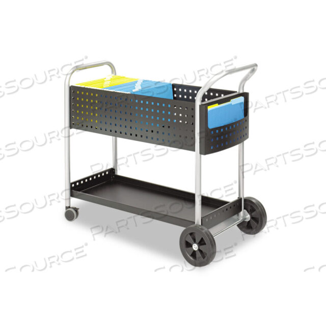 OEM#: 5239BLSCOOT ТЕЛЕЖКА ДВУХЦЕЛЬНАЯ ДЛЯ ПОЧТЫ И КАРТОЧЕК, МЕТАЛЛИЧЕСКАЯ, 1 ПОЛКА, 2 ЯЩИКА, 22,5 X 39,5 X 40,75, ЧЕРНАЯ/СЕРЕБРИСТАЯ от Safco