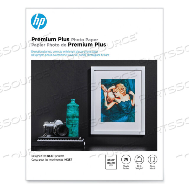 ФОТОБУМАГА PREMIUM PLUS, 11,5 МИЛ, 8,5 X 11, ГЛЯНЦЕВАЯ БЕЛАЯ, 25 ШТ./УПАКОВКА