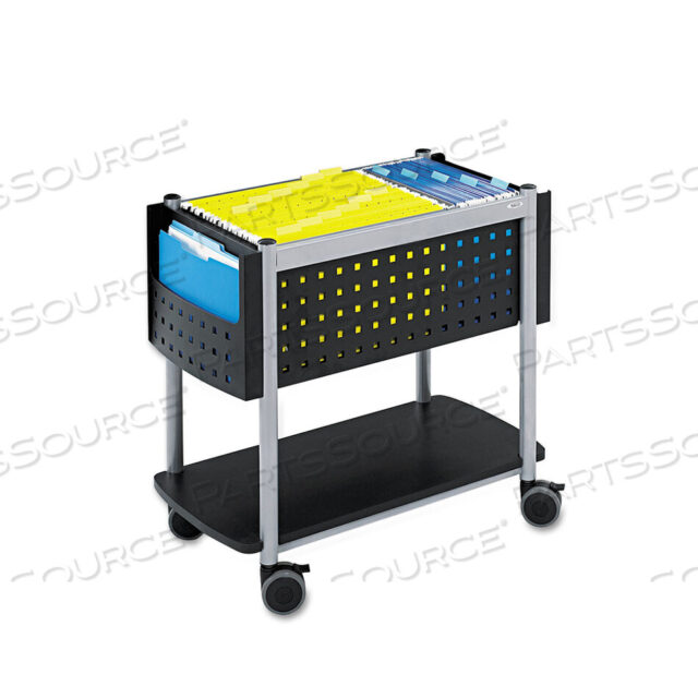 OEM#: 5373BLSCOOT ОТКРЫТАЯ ВЕРХНЯЯ МОБИЛЬНАЯ ТЕЛЕЖКА ДЛЯ ФАЙЛОВ, МЕТАЛЛИЧЕСКАЯ, 1 ПОЛКА, 3 ЯЩИКА, 28 X 14,75 X 26, ЧЕРНЫЙ/СЕРЕБРИСТЫЙ от Safco