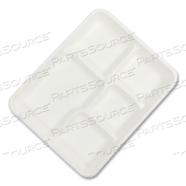 OEM#: TL-15-TBW-NPFABAGASSE ПОДНОС ДЛЯ ПИЩИ БЕЗ ПФАС, 5 ОТСЕКОВ, 8,26 X 0,98 X 10,9, БЕЛЫЙ, БАМБУК/САХАРНЫЙ ТРОСТНИК, 500 ШТ./КОРОБКА от Boardwalk