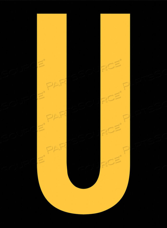 OEM#: RUM200-U-YBСВЕТООТРАЖАЮЩАЯ БУКВЕННАЯ ЭТИКЕТКА U 2-1/2IN H PK25 от Strance, Inc.