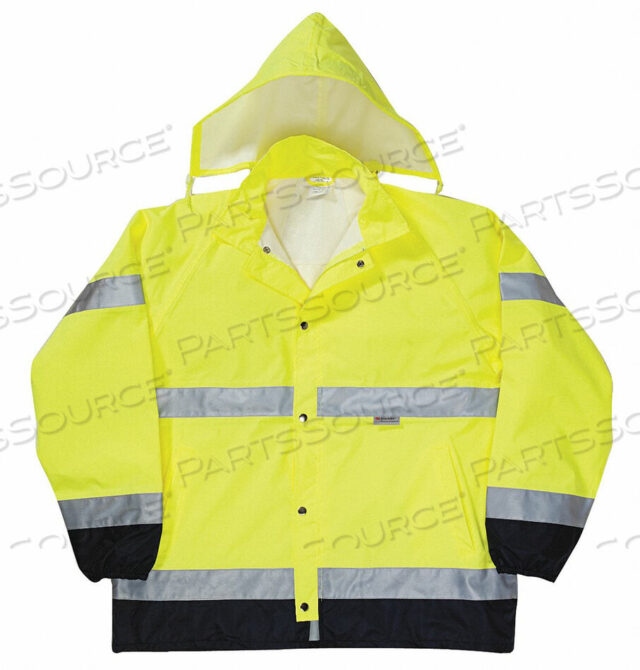 OEM#: LUX-TJR-Y3XДЫШАЩАЯ ПАЛЬТО ДЛЯ НЕНАВИДИМОЙ ПОГОДЫ, КЛАСС 3, ЖЕЛТАЯ, HI-VIS, 3XL от Occunomix